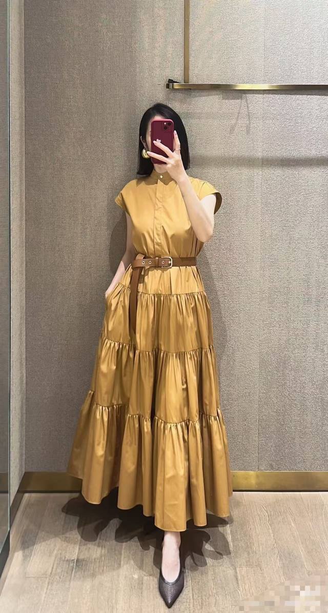 连衣裙 Maxmara同款2025早春新品无袖衬衫连衣裙Smlxl 面料：丝棉 M码胸围94肩宽46腰围80裙长130 每个码胸围平铺腰围相差，衣长肩宽相差1厘