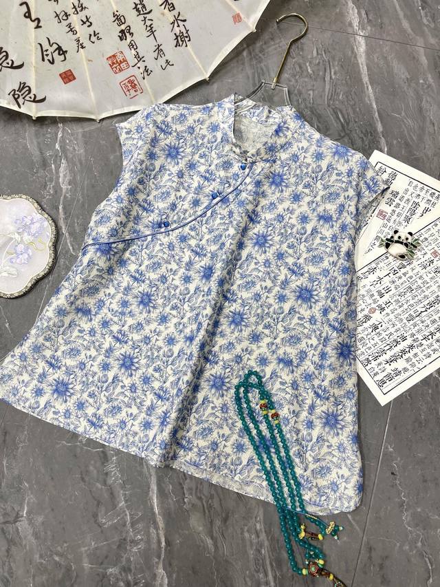 春夏新款 真丝脏染国风上衣 尺码：S- Xl 颜色：黄色 紫色