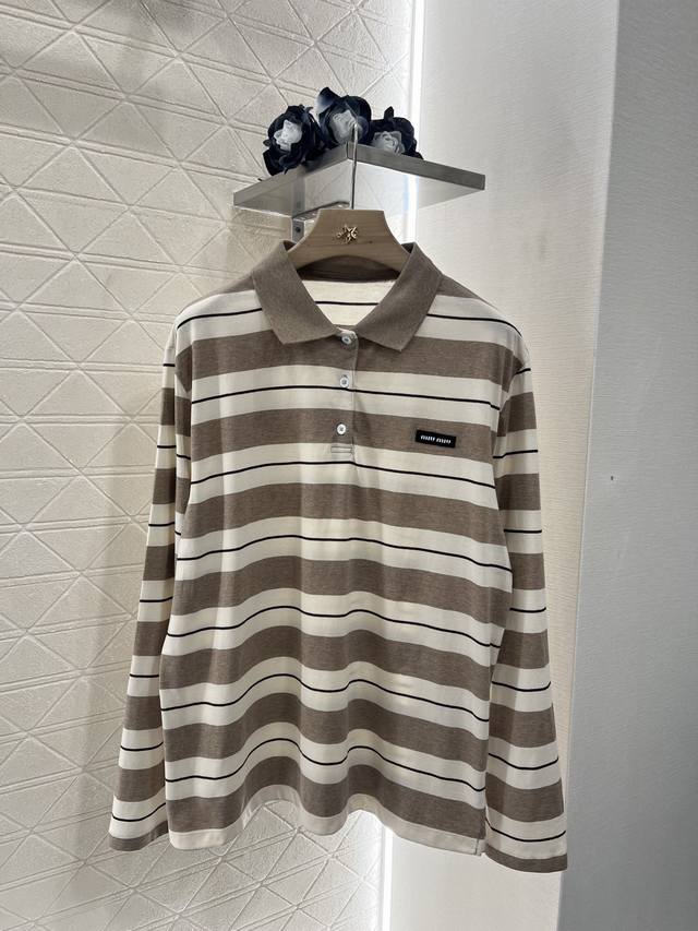 miumi*新品 全棉翻领长袖上衣