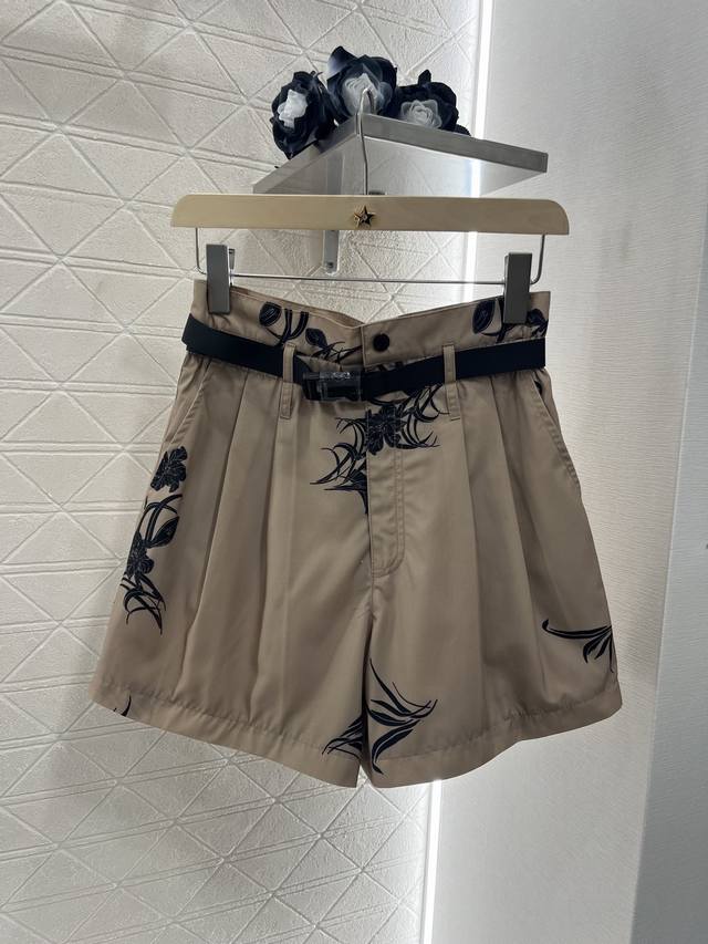 moncle*新品 印花腰带短裤