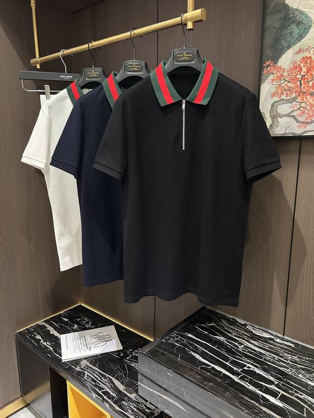 Gu25S春夏男士polo 整体非常的轻商务休闲！！上身轻盈舒适顺滑 到手绝对让你觉得物有所值的一件单品！！！码数M-3Xl