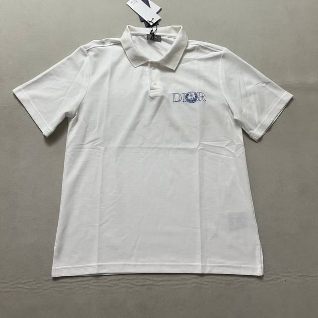 Dior猫字母polo短袖