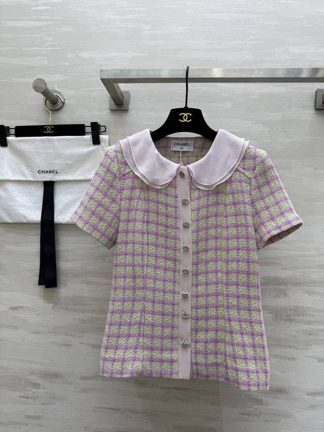 jennie#Chane2S 高级定制系列 富家千金短袖上衣 高品质定制 现货首发Size：36 38 40