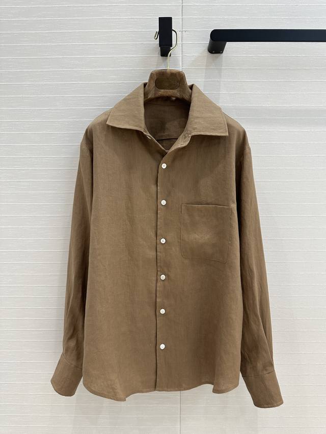 独家首发高级摩卡棕！高端品质25Ss早春新品！Lp老钱风亚麻衬衫，今年亚麻的热度越来越受欢迎！采用100%进口亚麻，上身清爽透气又舒适，演绎慵懒随性的高级单品。