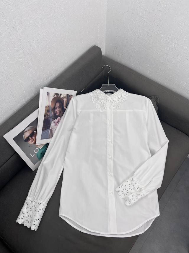 高品质春夏水溶剌绣小清新领+水溶珍珠扣袖 引领时尚潮流 一色三码Sml 面料:棉