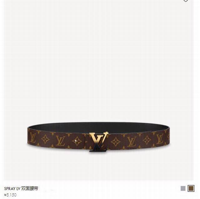 顶级原单品质Louis Vuitton 双面牛皮带身.双面同等质量.官网在售Lv路易威登男士皮带真皮腰带. 高端品质顶级做工！认准如图专柜包装 正品一体铸造五金
