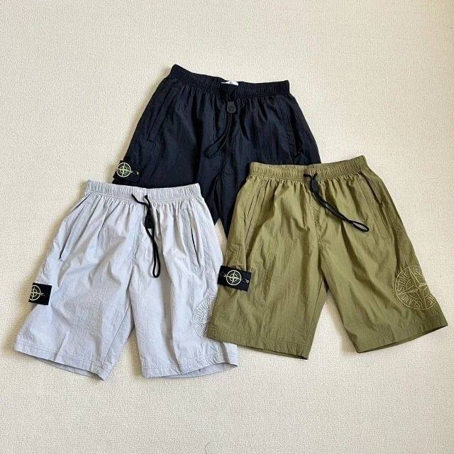 stone Island石头岛金属尼龙短裤正品刺绣Logo宽松速干机能五分裤 尺码表M~2Xl M. L. Xl。2Xl 裤长52 54 56 58 腰围68~