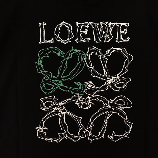 好货上新 Loewe罗意威2025新款情侣款圆领领短袖 高版本高品质原版面料 网红明星同款 胸前简单的Logo数码喷绘加后背大的Logo数码喷绘非常的独特具有设