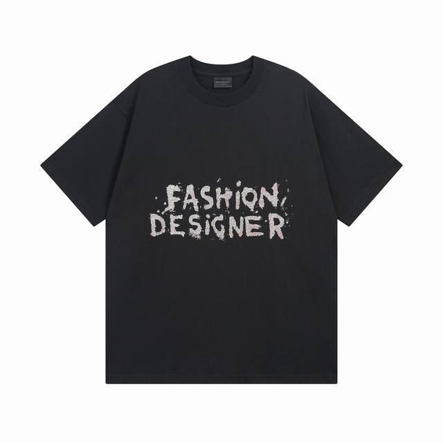 balenciaga 巴黎世家2025 Ss 字母小金片印花磨烂做旧短袖T恤 本市场No.1的质量 真正天花板品质 全部原版开发注意细节图 避免被盗图商家混发