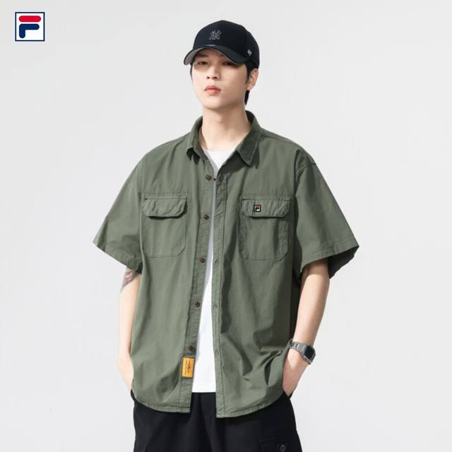 上新 斐乐Fila 品质港风水洗潮流纯棉透气衬衫外套 优质柔软棉纤制 不变形 不起球 细腻不糙手 耐磨性高 走线工整 亲肤抗皱等特点 ，立体裁剪 不挑身材 穿着