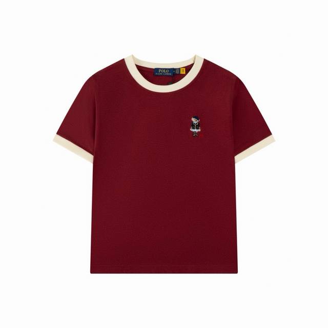 ralph Lauren 拉夫劳伦25Ss夏季独家款式 撞色拼领刺绣卡通小熊款短袖T恤 相比于经典款 这款更具魅力 撞色领口搭配精密小熊刺绣 版型百搭不挑人 上