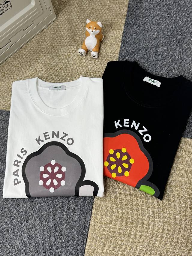 kenzo 高田贤三 25Ss 经典小红花印花情侣短袖T恤 小红书热门爆款，明星网红同款穿搭，男女日常通勤穿搭必备单品！ 高品质260克高克重双纱面料，亲肤透气