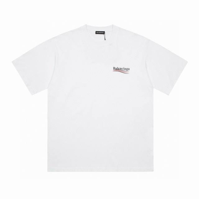 balenciaga 巴黎世家 经典波浪情侣短袖T恤 采用260克双砂面料 三针五线做工，领口包包边条 今年火爆的品牌 看到了就忍不住要自留一件 正确纹路立体印