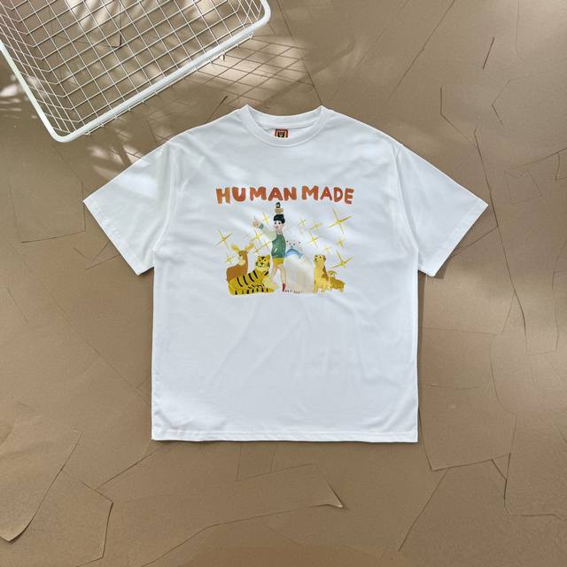过验级Human Made插画系列人类动物携手星星情侣款短袖T恤 2544 Human Made 与插画家Keiko Sootom合作的第14弹短袖图案T恤将发