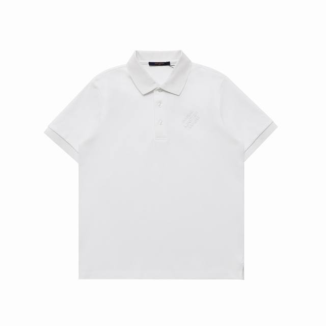 顶级复刻版本] 品名: Louis Vuitton Lv路易威登 新款刺绣翻领Polo衫短袖T恤 款号：5017 颜色：黑色 白色 尺码：M-Xxl 面料: 2
