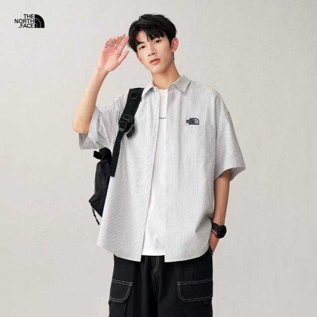 tnf北面海外版25Ss新款两色条子重工工装长袖衬衫夹克外套 Ins超火两色可选 四季穿搭不二之选 上身超酷. 整衣采用Ins工装设计 经久耐看 高品质高质量.