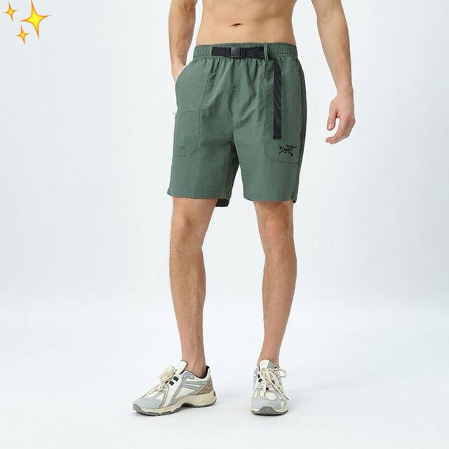 arcteryx 始祖鸟夏季男士运动短裤户外宽松跑步无缝速干训练健身五分裤防水透气工装裤 定制冷感面料 男子速干运动短裤,透气性强， 适合各种环境，跑步时方便排