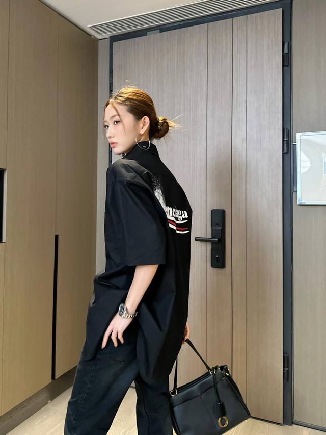 巴黎世家模糊可乐衬衫穿搭咨询#