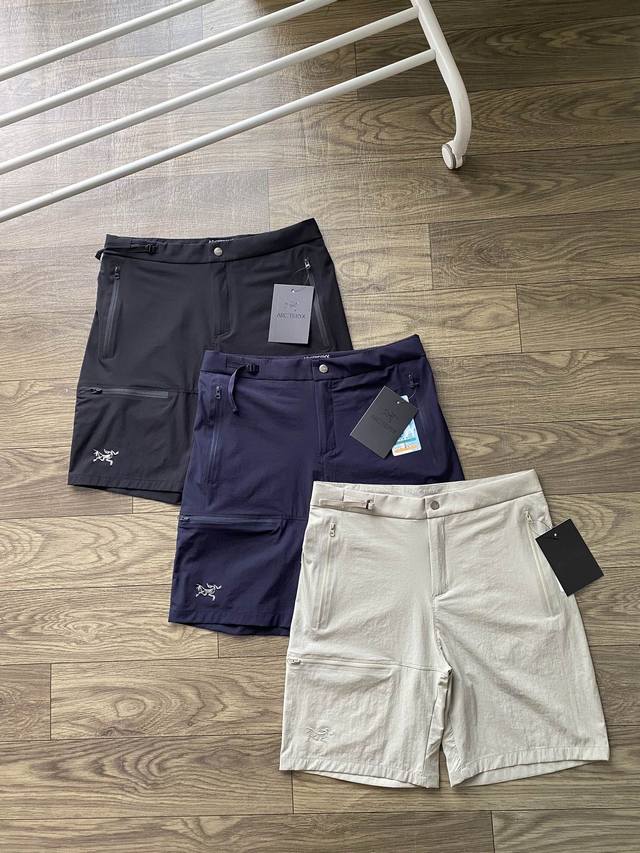 arcteryx 始祖鸟 Gamma Lightweight Short 9 纯色Logo刺绣系扣直筒夏季中腰休闲短裤 男款 Arcteryx Gamma Li