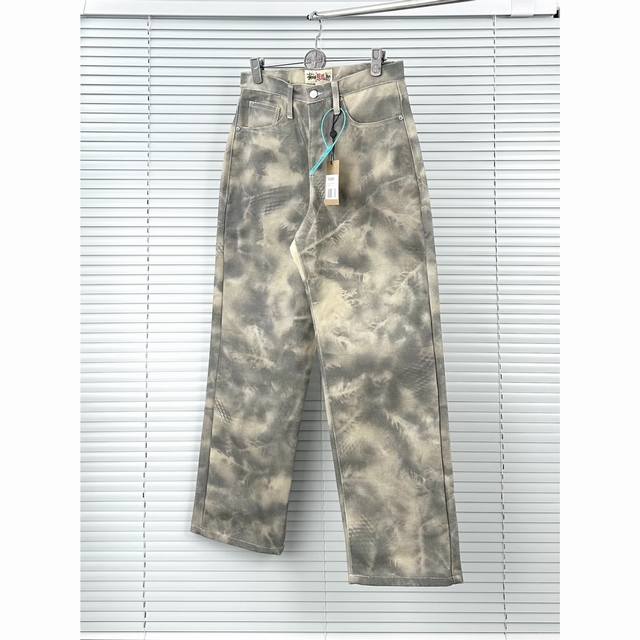 stx迷彩裤 黑迷彩 灰迷彩 S-Xl 斯图西 Stussy Fw24 Big Ol' Jean Stenpat Camo 多口袋宽松徽标贴片休闲牛仔裤 男女同