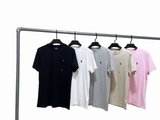 原版手敲针单线缝纫工艺 Ralph Lauren 24Ss拉夫劳伦基础小马刺绣5色短袖T恤 情侣款 原版客供 200克双股双纱面料 上身有型 面料柔软细腻 不扎