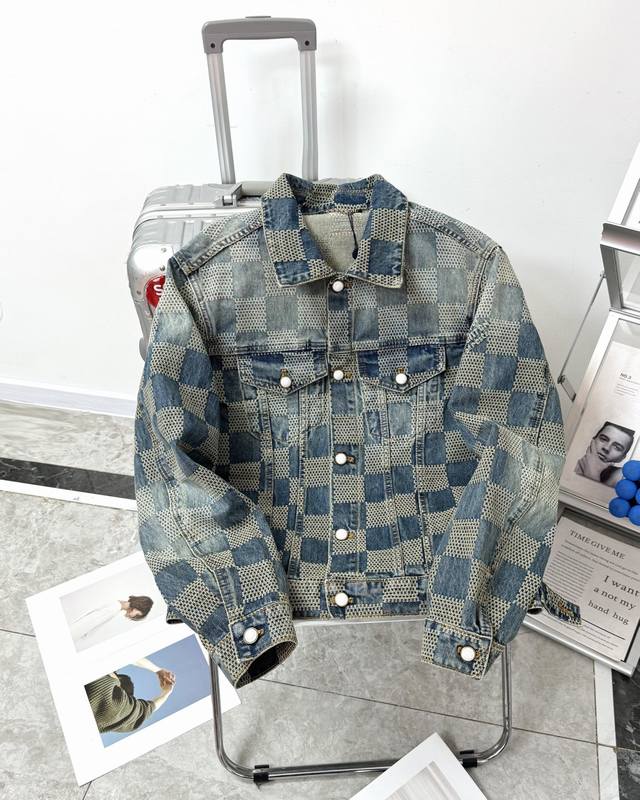 调价 套装可拆卖 外套 裤子 Lv Distorted Damier 24年秋冬新款限量棋盘格牛仔，Louis Vuitton 24Fw 路易威登新款限量棋盘格
