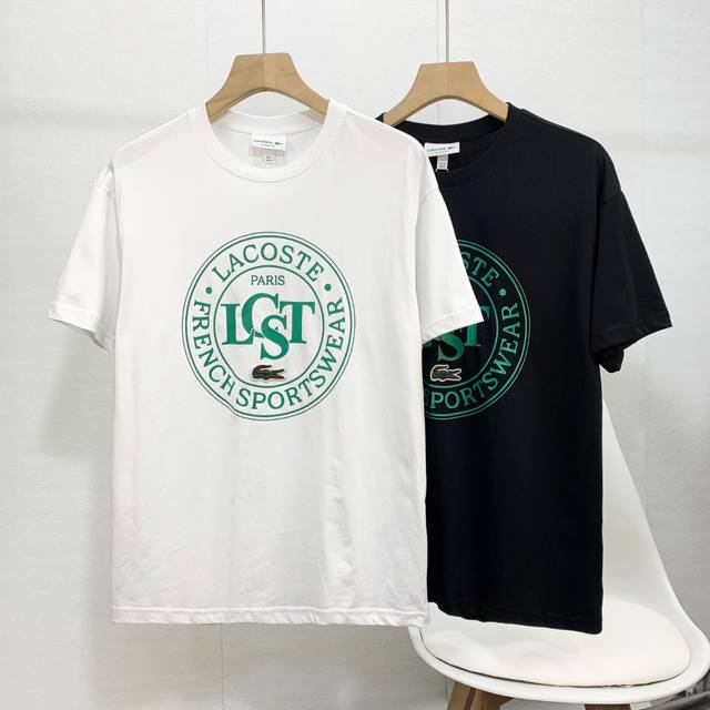 高品质 Lacoste法国鳄鱼男装25春季新款休闲纯棉舒适短袖正肩T恤 官网新款 胸前其实大印花 高品质货全棉220克洗水面料 柔软舒适！品质超好！基础款主要就