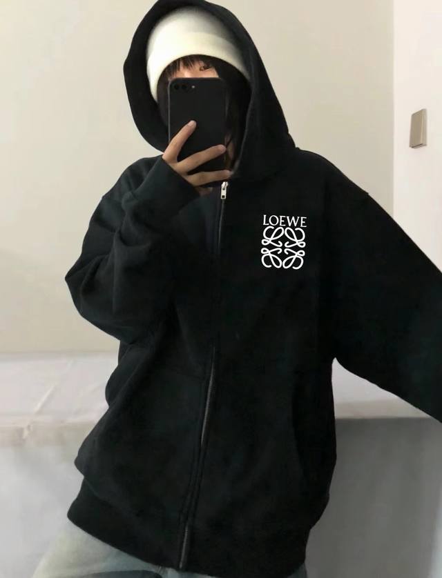 loewe 罗意威经典小标春季开衫连帽拉链卫衣外套 精选垂感一流复合双层南韩丝高级华棉面料 手感超棒 丝滑垂坠 质感高级一眼万年春季外套出行最优解 细腻保暖 O