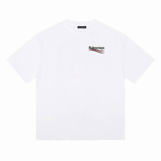 balenciaga巴黎世家可乐波浪短袖半袖T恤 采用230G双纱100%精梳纯棉面料 螺纹定织定染无色差！采用过肩拉条工艺，百洗不变形！ -采用高端印花，百洗