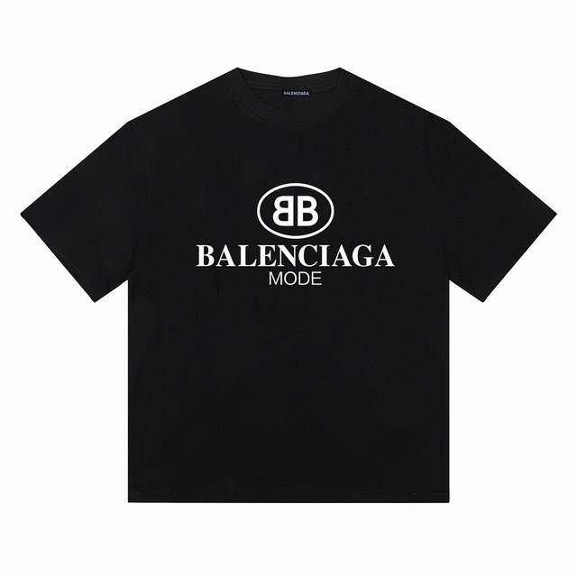 balenciaga巴黎世家Mode短袖半袖T恤 采用230G双纱100%精梳纯棉面料 螺纹定织定染无色差！采用过肩拉条工艺，百洗不变形！ -采用高端印花，百洗
