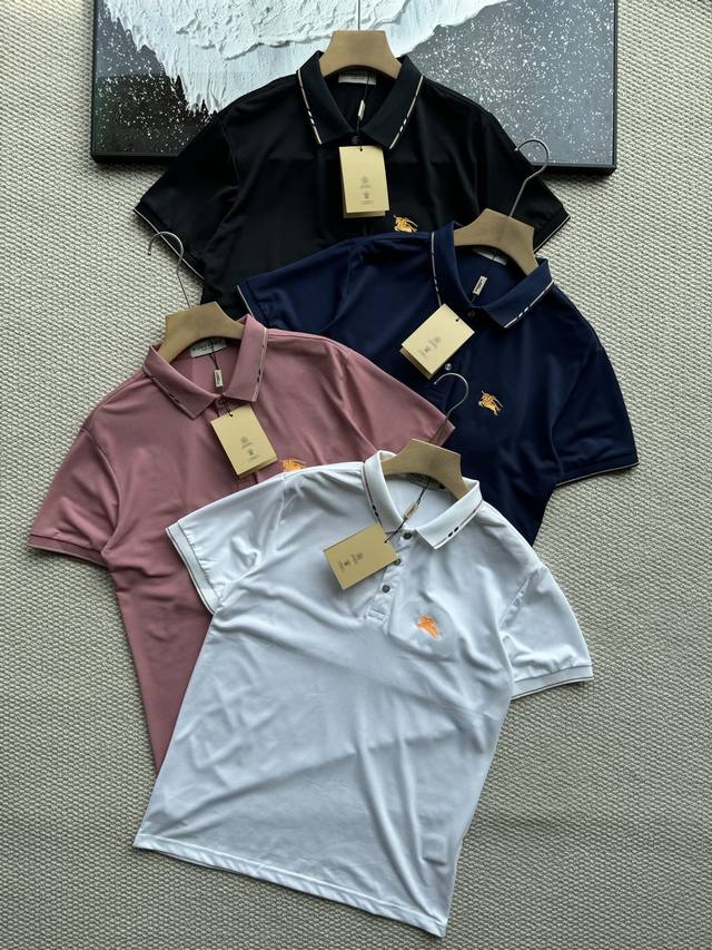 burberry巴宝莉2025夏季男士Polo衫刺绣战马Logo翻领短袖！ 百年难遇限量款，罕见稀世珍品，博柏利最新研发！奢饰品中时尚界一哥 直接秒杀不议价 品