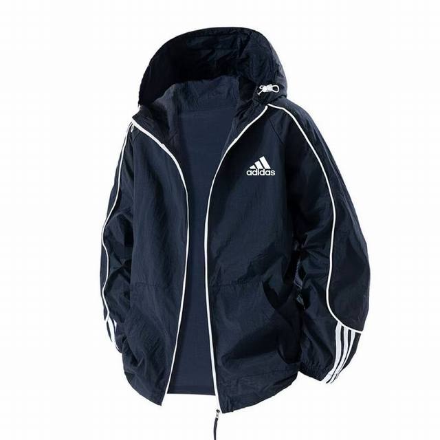 供 Adidas 阿迪达斯夏季新款男女同款户外运动休闲拼色连帽轻薄防晒衣 男女同款可配情侣装！最新款，夏季必备！ 防晒指数50+认证款！高端品质无敌！ 进口科技