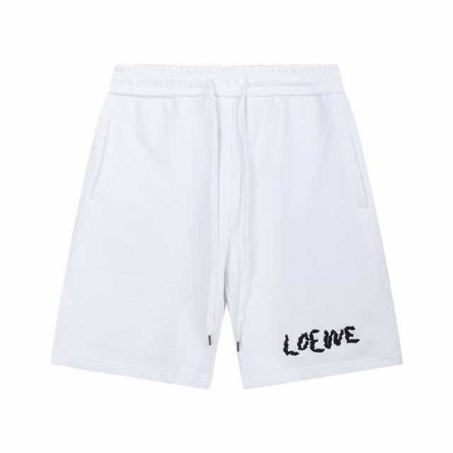 供 高版本 Loewe 罗意威 字母 Logo标识刺绣 后袋拼皮 五分裤、高品质纯棉 面料、特别手感、超级质感 舒适柔软透气 休闲宽松版型 潮流男女同款 短裤