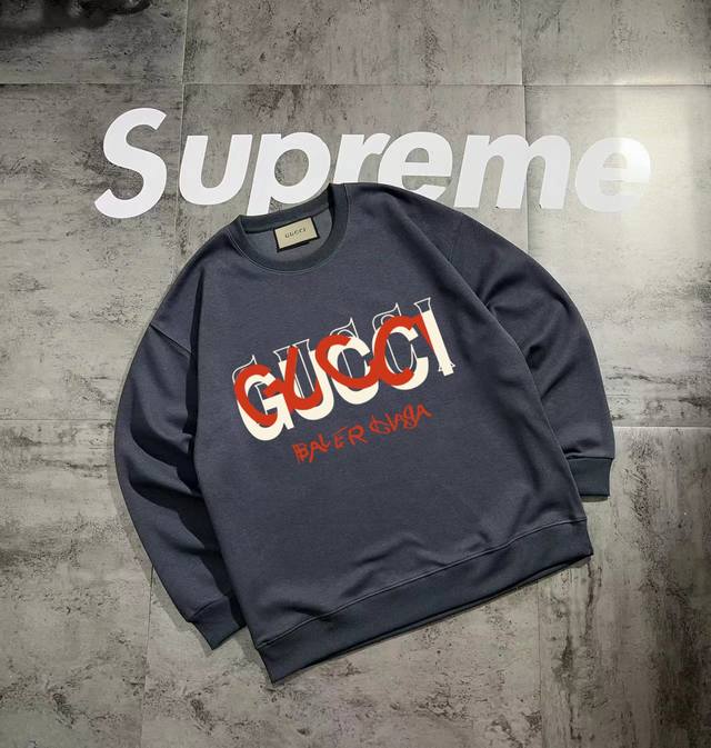 上新 Gucci运动春季圆领卫衣 面料采用 健康布300G质地 面料舒适 手感柔顺 定色定染螺纹 品质一流 印花采用进口直喷白墨印花高温工艺 不褪色不开裂 品质