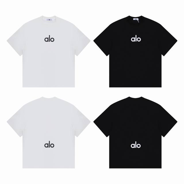 alo Yoga 纯色前后字母 Logo 情侣简约短袖 T恤-原单品质 Color：白色 黑色 Size：S M L Number：250381 独家原版定制2