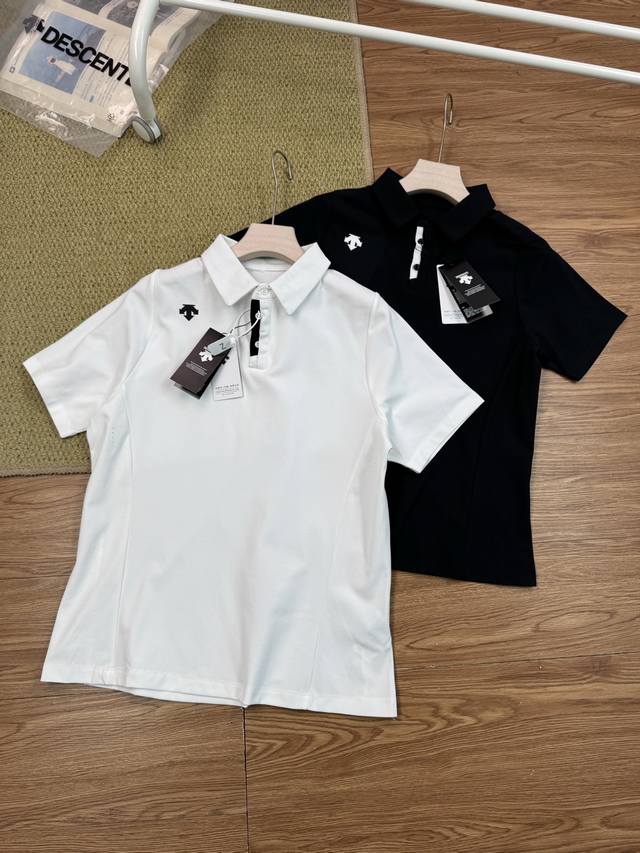 2025Descente迪桑特Women's Trsining系列女士短袖Polo衫 高标准要求出货！拿到实物一看便知！ 纯棉双珠地速干面料，具有独特的螺旋结构