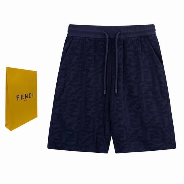 顶级最高版本 Fendi 芬迪 Ff 经典提花毛巾料满印字母短裤五分裤 男女同款 情侣款 宽松版型 最高版本 原版面料 高版本 高品质 所有细节 面料辅料工艺
