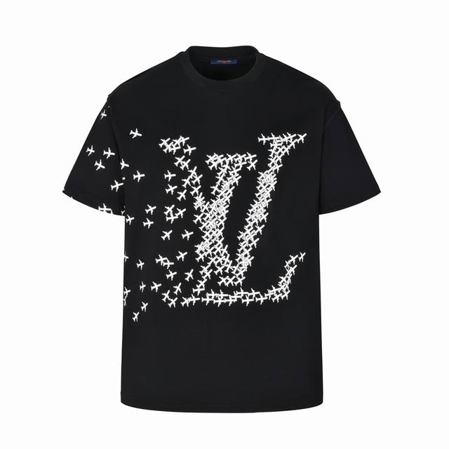 顶级最高版本 Lv路易威登Louis Vuitton 驴家1V 经典小飞机图案圆领半袖T恤短袖 男女同款 情侣款 宽松版型 最高版本 原版面料 高版本 高品质