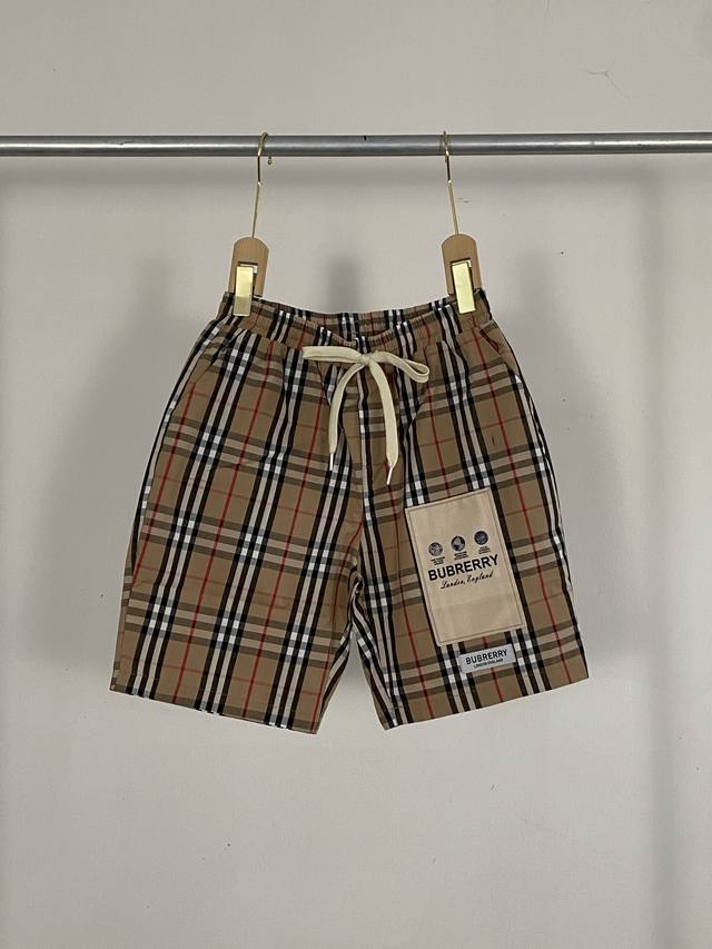 burberry 巴宝莉经典格子缝制图案条纹短裤 巴宝莉短裤里面最爆的单品！ 原版 %聚酯纤维斜纹面料，干爽透气又比真丝更加实用耐穿完美不可多得一款经典卡其格子