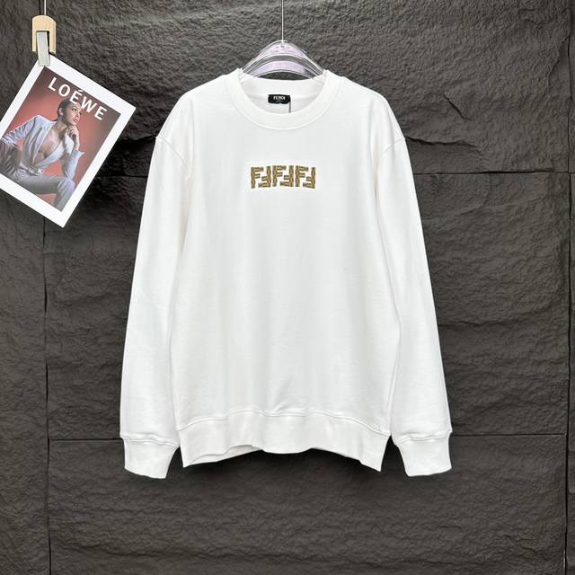 顶级最高版本 Fendi 芬迪 Ff 经典刺绣字母Logo圆领卫衣 男女同款 情侣款 宽松版型 最高版本 原版面料 高版本 高品质 所有细节 面料辅料工艺 全部