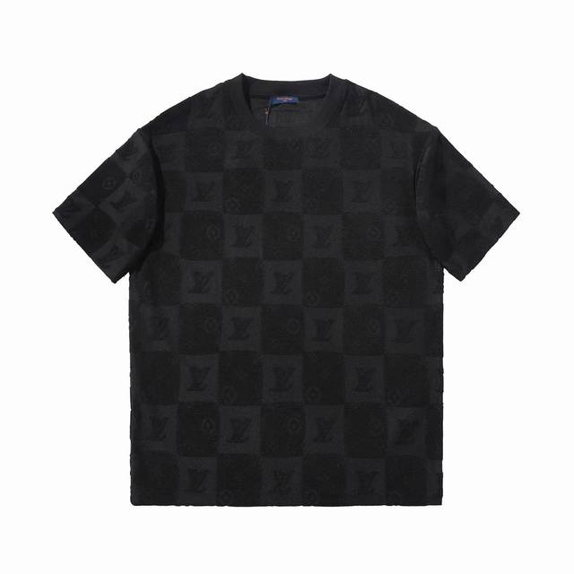 顶级最高版本 Lv路易威登Louis Vuitton 驴家1V 经典满身Logo毛巾图案圆领半袖T恤短袖 男女同款 情侣款 宽松版型 最高版本 原版面料 高版本