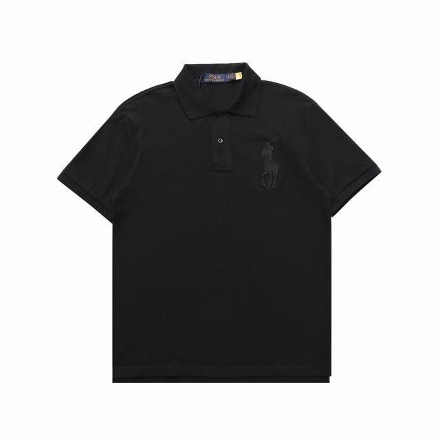 顶级复刻版本 Ralph Lauren 拉夫劳伦大马刺绣Polo衫短袖T恤 颜色：黑色 白色 顶级复刻版本 区别市场通货 辅料: 原版吊牌水洗标 280克重磅纯