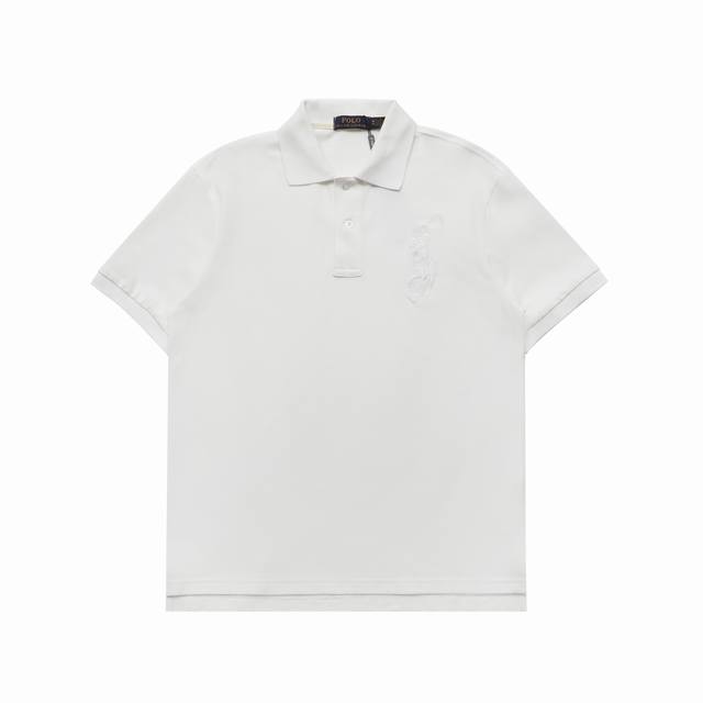 顶级复刻版本 Ralph Lauren 拉夫劳伦大马刺绣Polo衫短袖T恤 颜色：黑色 白色 顶级复刻版本 区别市场通货 辅料: 原版吊牌水洗标 280克重磅纯