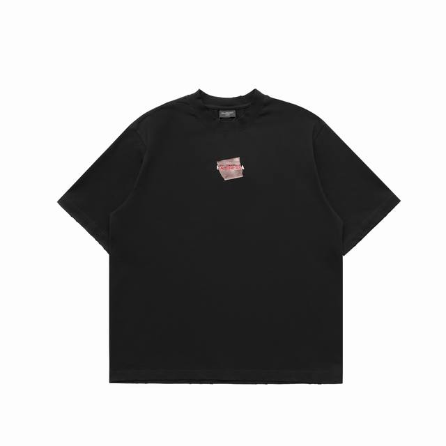 顶级复刻版本 Balenciaga 巴黎世家 新款刺绣压胶网点圆领短袖T恤 面料: 280重磅纯棉，随意对比 规格采用实打实280G %纯棉 定织定染！属于高敏