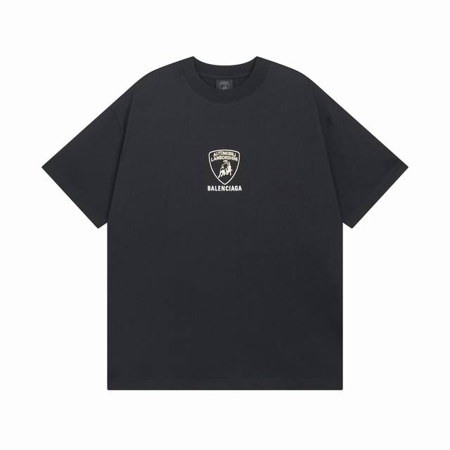 balenciaga 巴黎世家2025 Ss 最新联名兰博基尼Lamborghini前后印花短袖T恤 本市场No.1的质量 真正天花板品质 全部原版开发注意细节