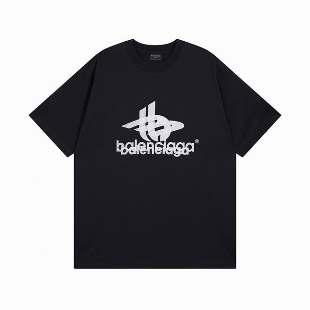 balenciaga 巴黎世家2025 Ss 幻影双Logo经典图案印花短袖T恤 本市场No.1的质量 真正天花板品质 全部原版开发注意细节图 避免被盗图商家混