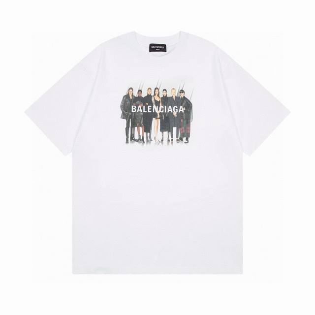 balenciaga 巴黎世家2025 Ss 经典人像乐队直喷印花短袖T恤 本市场No.1的质量 真正天花板品质 全部原版开发注意细节图 避免被盗图商家混发 正