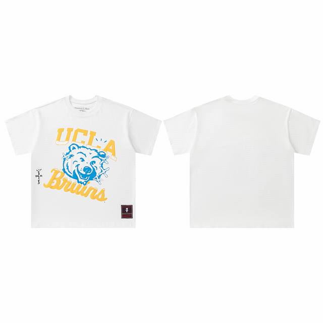 t8820 顶级品质 Travis Scott X Mitchell X Ness Ucla Bruins Hand-Drawn短袖 做工精美 走线流畅 原版开