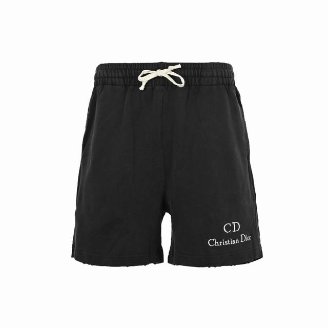 dior 迪奥 25Ss 字母刺绣水洗短裤 面料采用360克刷毛面料，订染颜色后整蚀毛处理，对照原版做丝滑超柔处理，布面肌理股线清晰明显，垂感一级棒，做工精致都