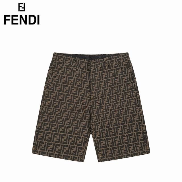 fendi 芬迪 25Ss 提花Ff老花梭织短裤 面料：定制定染Ff提花梭织面料 布面层特定加丝光工艺让表面赋带一种光泽 贴肤舒适 硬朗有型 以标志性Ff图案为
